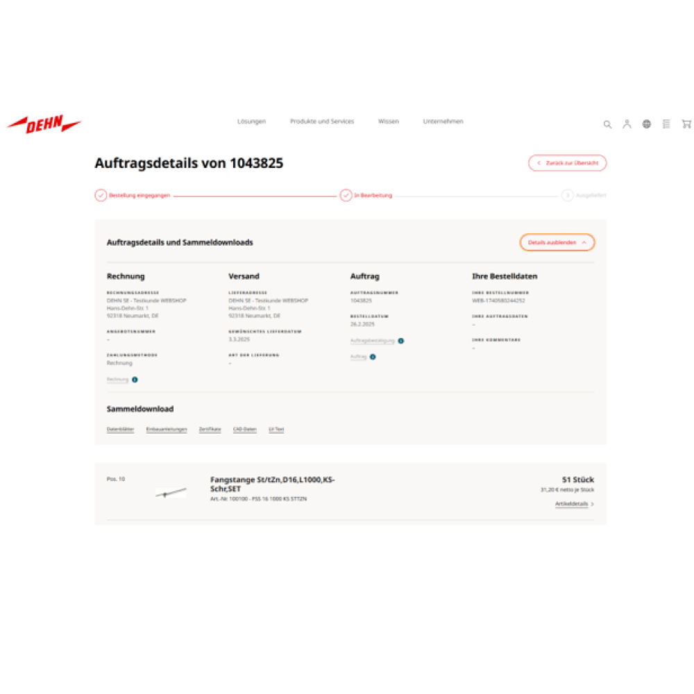 Auftragsdetails