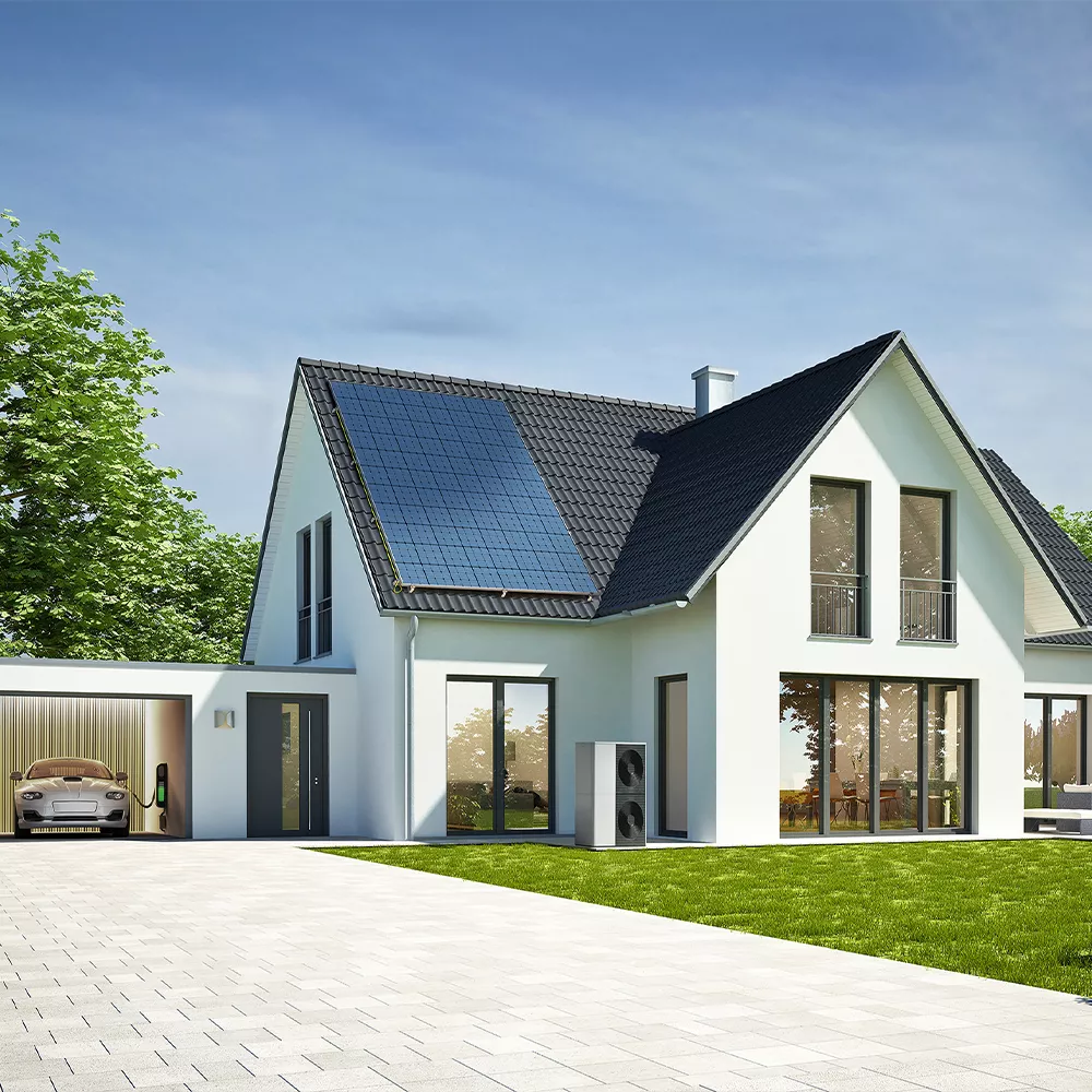Single-Family Home with Photovoltaic System, EV Charger, and Heat Pump